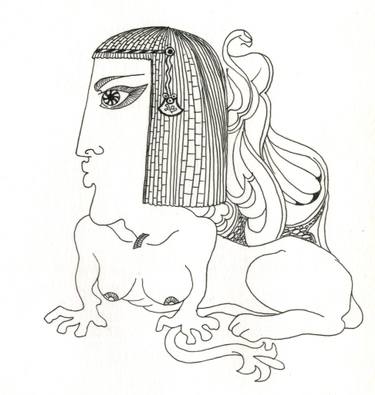 375x395 Sphinx Beautiful Drawing - Sphinx Drawing