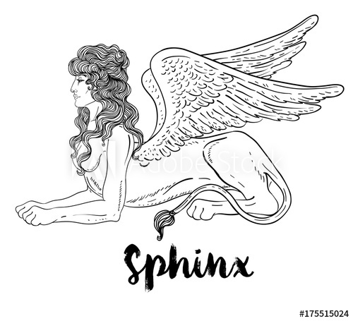 500x455 sphinx, mythical creature with head of human, body of lion - Sphinx Mythical Creature Drawing