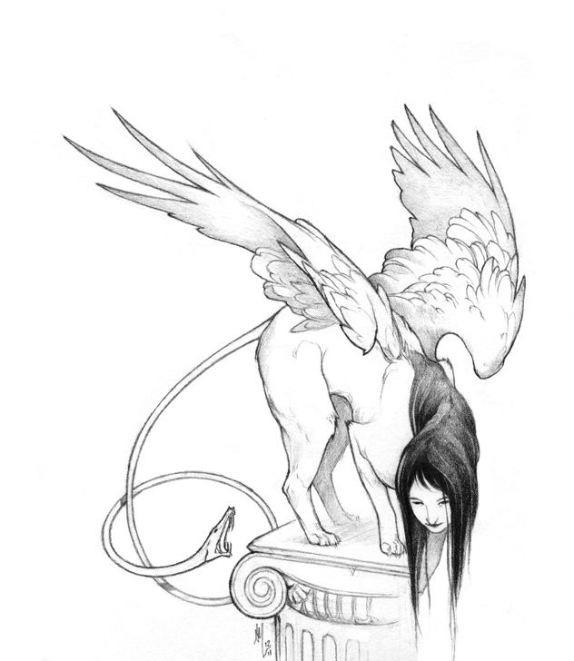 632x728 the sphinx sphinx collection in art, creature design - Sphinx Mythical Creature Drawing