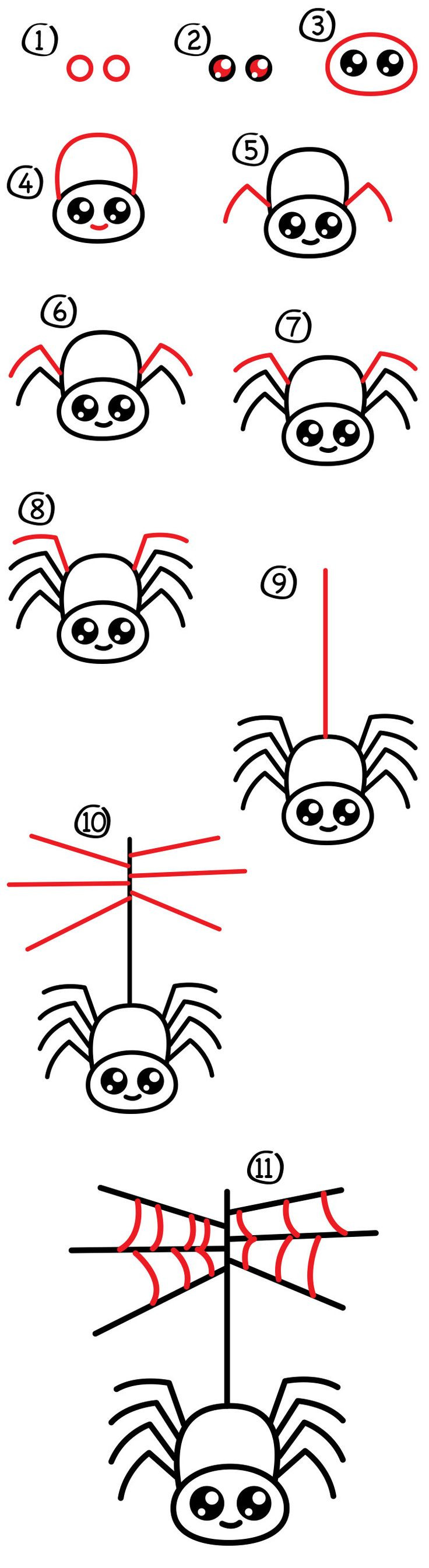 736x2690 How To Draw A Spider Easy How To Draw Cartoon Hippo Easy Drawing - Spider Drawing Easy