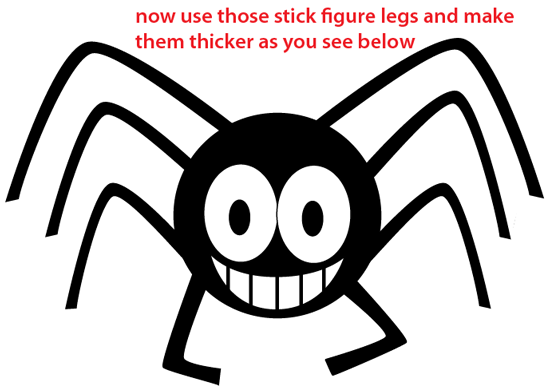550x392 How To Draw A Cartoon Spider For Halloween With Easy Step - Spider Drawing Easy