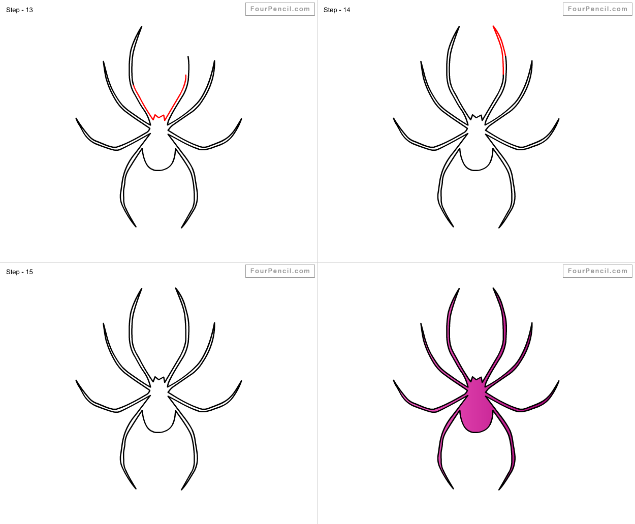 1250x1032 How To Draw Spider For Kids Step - Spider Drawing Easy