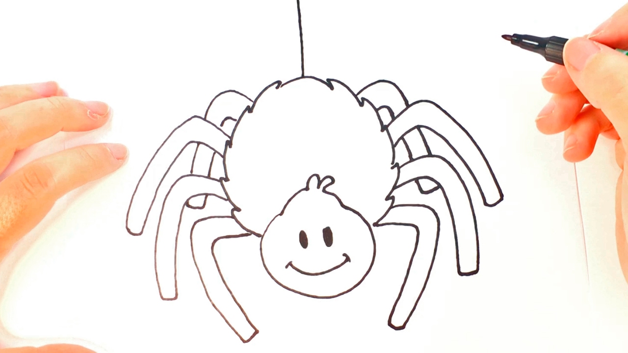 1280x720 how to draw a spider spider easy draw tutorial - Spider Drawing Easy