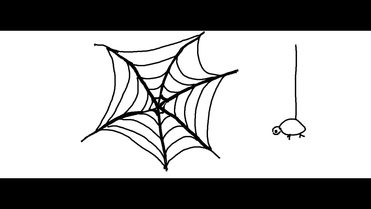1280x720 Easy Kids Drawing Lessonshow To Draw A Simple Spider Web - Spider Drawing Easy