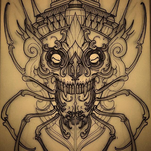 640x640 Rough Sketch For A New Spider Skull! Available To Be Tattooed - Spider Drawing Email