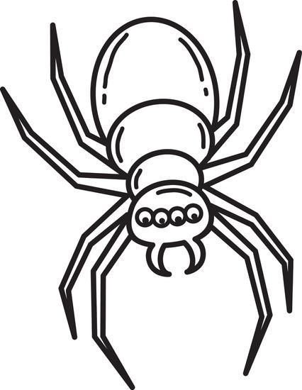 426x550 Free Printable Halloween Spider Coloring - Spider Drawing For Kids