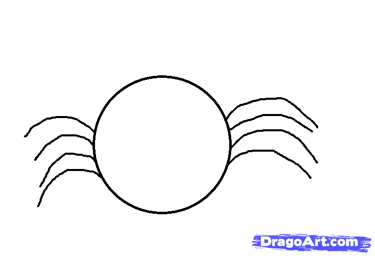 738x503 Draw A Simple Cute Spider, Step - Spider Drawing Step By Step