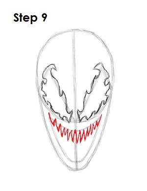 300x388 How To Draw Carnage - Spider Face Drawing