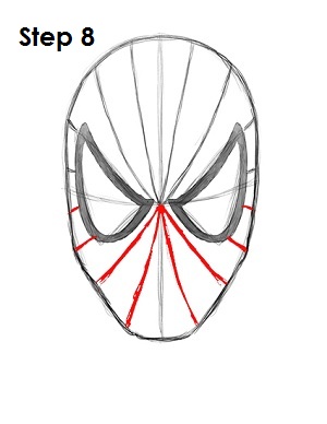 300x388 How To Draw Spider Man - Spider Face Drawing