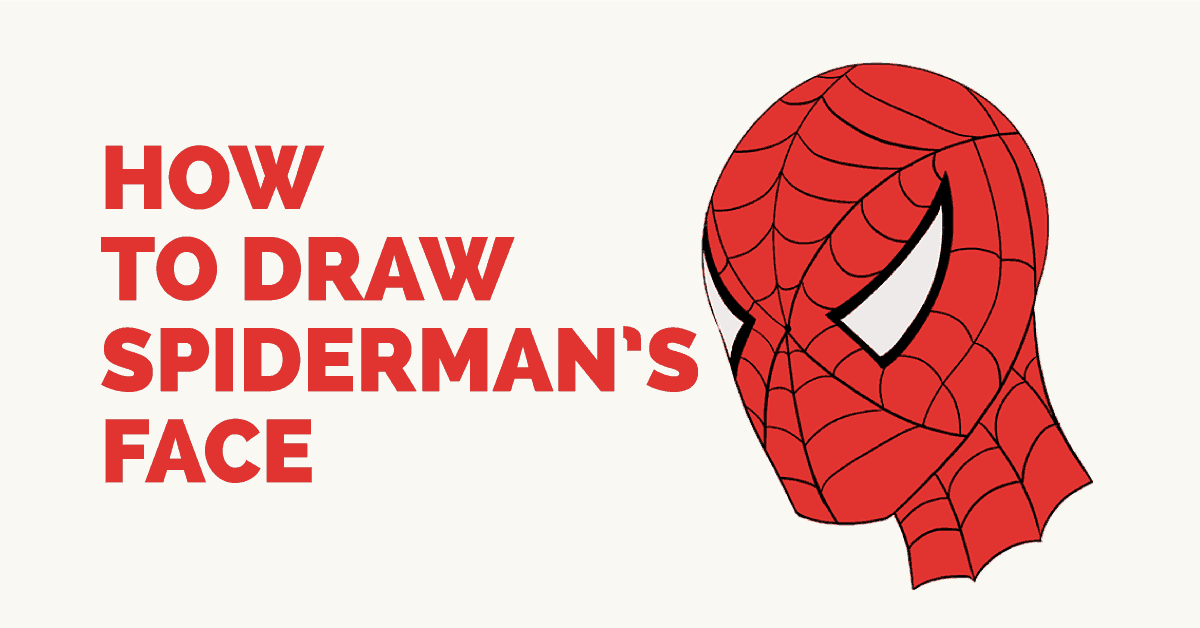 1200x628 How To Draw Spiderman's Face Easy Drawing Guides - Spider Face Drawing