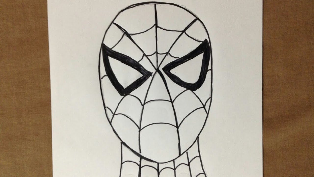 1280x720 How To Draw Spider Man Face Step - Spider Face Drawing