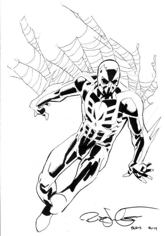 562x800 Rick Leonardi - Spider Man 2099 Drawing