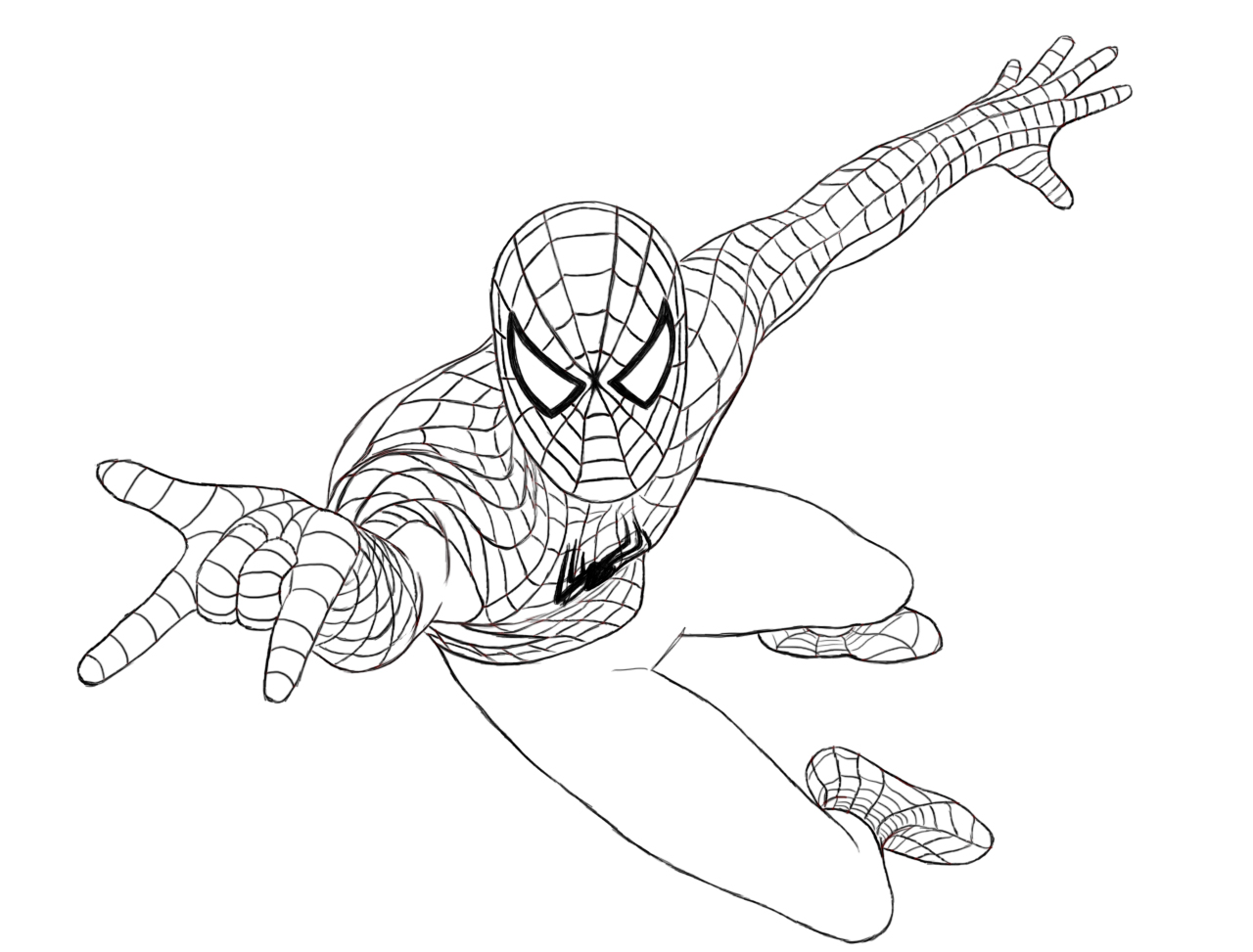 1280x973 How To Draw Spiderman - Spider Man For Drawing