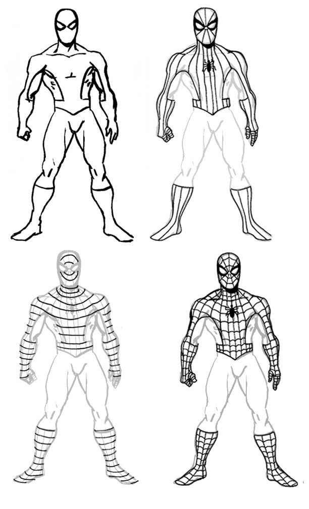 612x1010 How To Draw Spiderman - Spider Man For Drawing