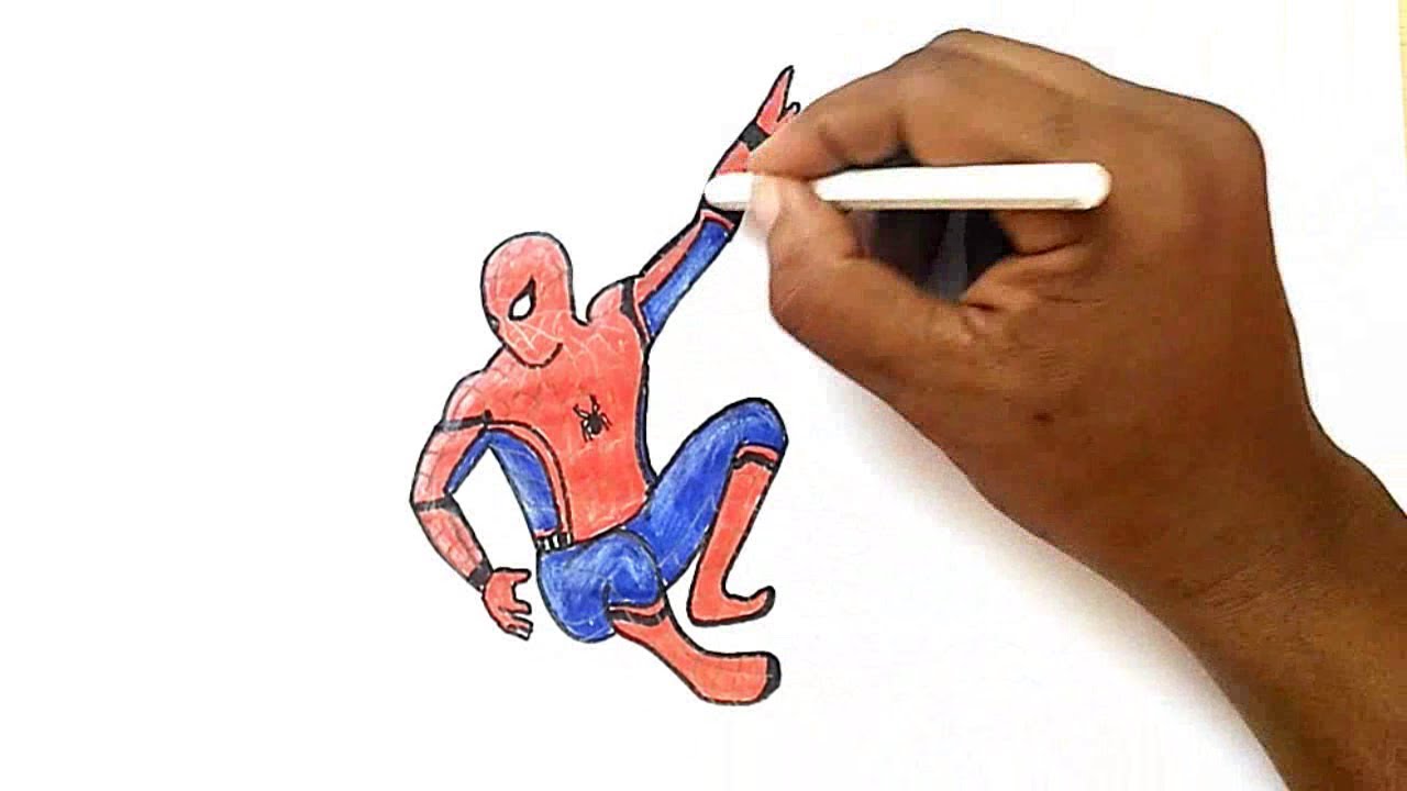 1280x720 how to draw spider man from spider man homecoming - Spider Man Homecoming Drawing