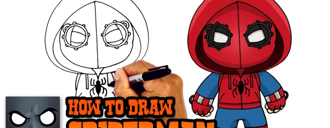1140x445 how to draw spiderman homecoming drawing tutorial - Spider Man Homecoming Drawing
