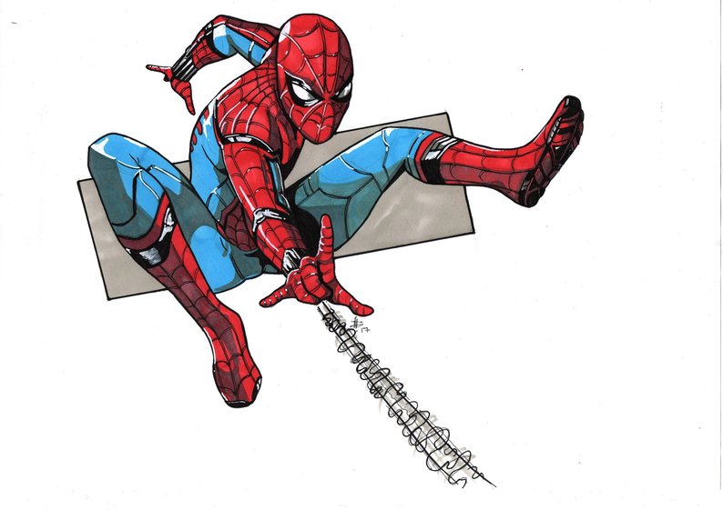 794x561 spiderman homecoming marvel avengers comic art movie etsy - Spider Man Homecoming Drawing