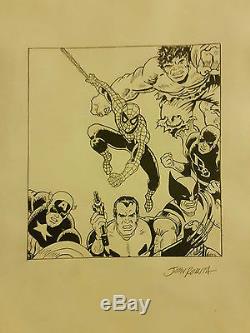 250x333 John Romita Sr, Original Ink Drawing On Paper, Spiderman Cover Art - Spider Man Ink Drawing