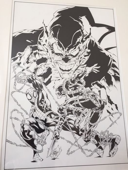 525x700 Mike Deodato Jr - Spider Man Ink Drawing