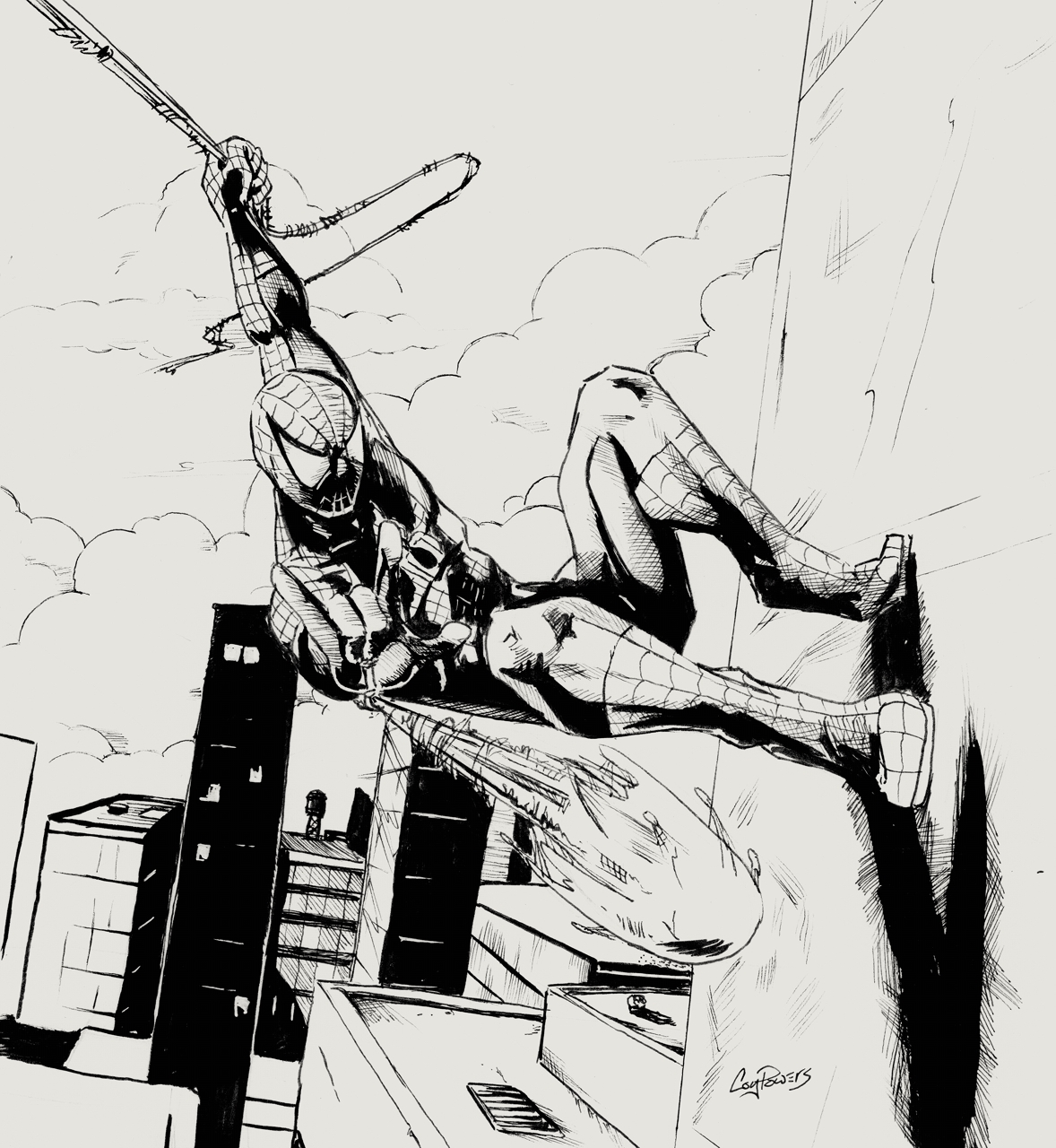 1178x1280 Spider Man - Spider Man Ink Drawing