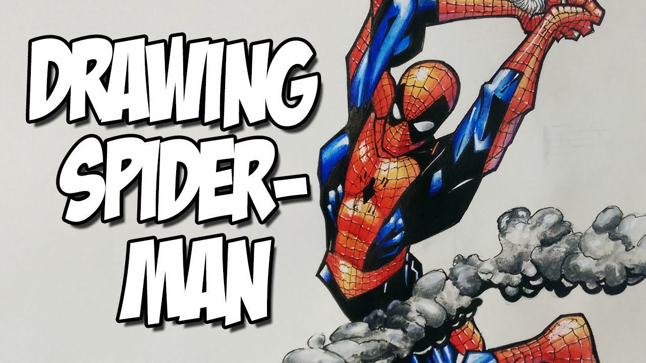 1280x720 Drawing Spider Man - Spider Man Ink Drawing