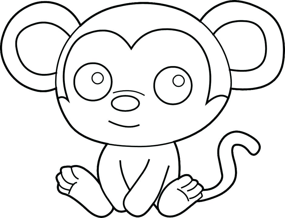 940x720 Spider Monkey Pictures To Color Colour Line Drawing At Free - Spider Monkey Drawing