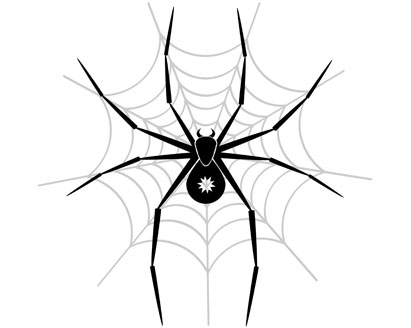 411x328 Free Download Of Spider Web Vector Graphics And Illustrations - Spider On Web Drawing