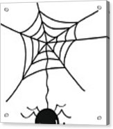 163x186 Spider Web Cartoon Wood Print - Spider Web Cartoon Drawing