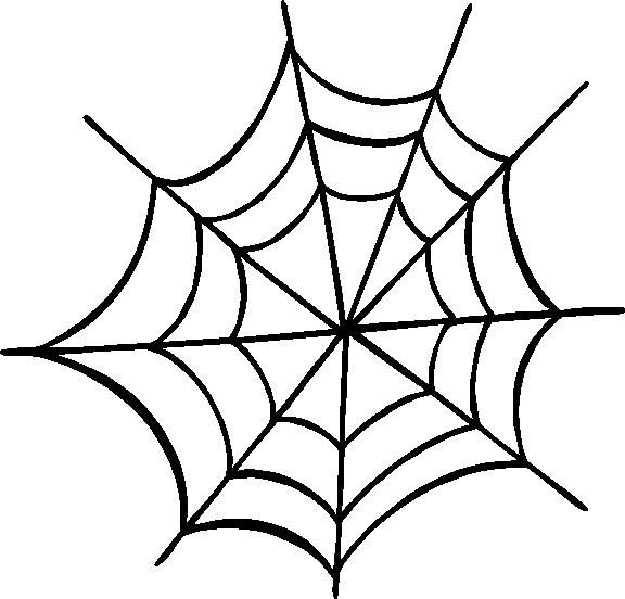 576x552 Spider Web Outline - Spider Web Cartoon Drawing