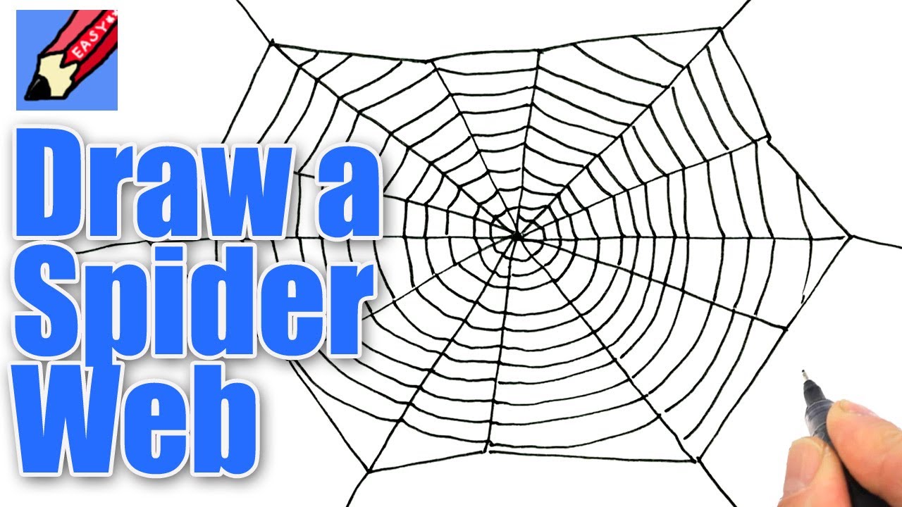 1280x720 How To Draw A Spider's Web For Halloween Real Easy - Spider Web Drawing Easy
