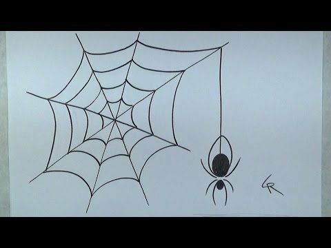 480x360 Learn How To Draw An Easy Spider And Web - Spider Web Drawing Easy