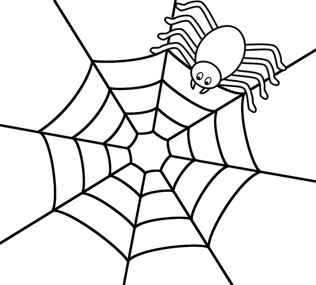 650x587 Spider Shape Template - Spider Web Drawing Easy