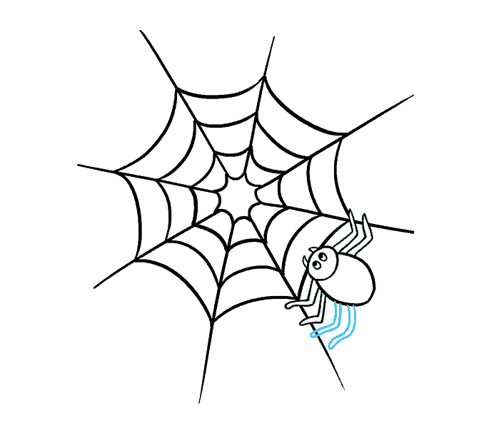 678x600 How To Draw How To Draw A Spider Web With Spider In A Few Easy - Spider Web Line Drawing