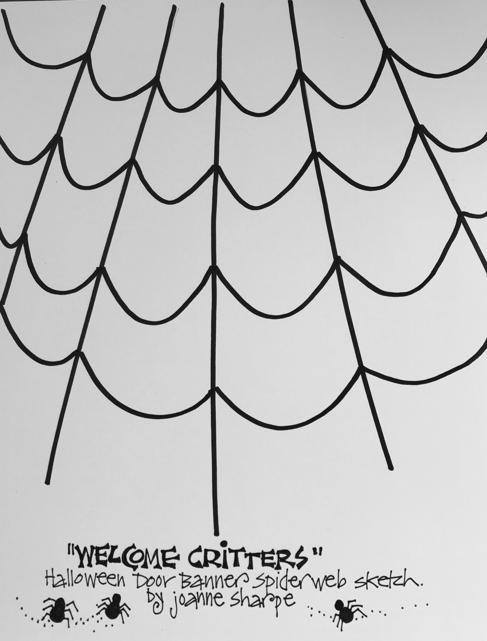 972x1280 Spider Web Door Banner Weallsew - Spider Web Line Drawing