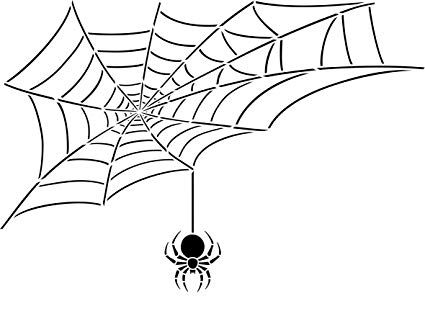 425x319 Halloween Spider Web Stencil - Spider Web Line Drawing