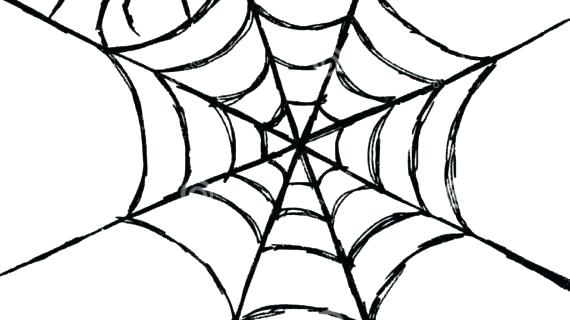 570x320 Paper Cutting Template Spider Web Paper Cutting - Spider Web Line Drawing
