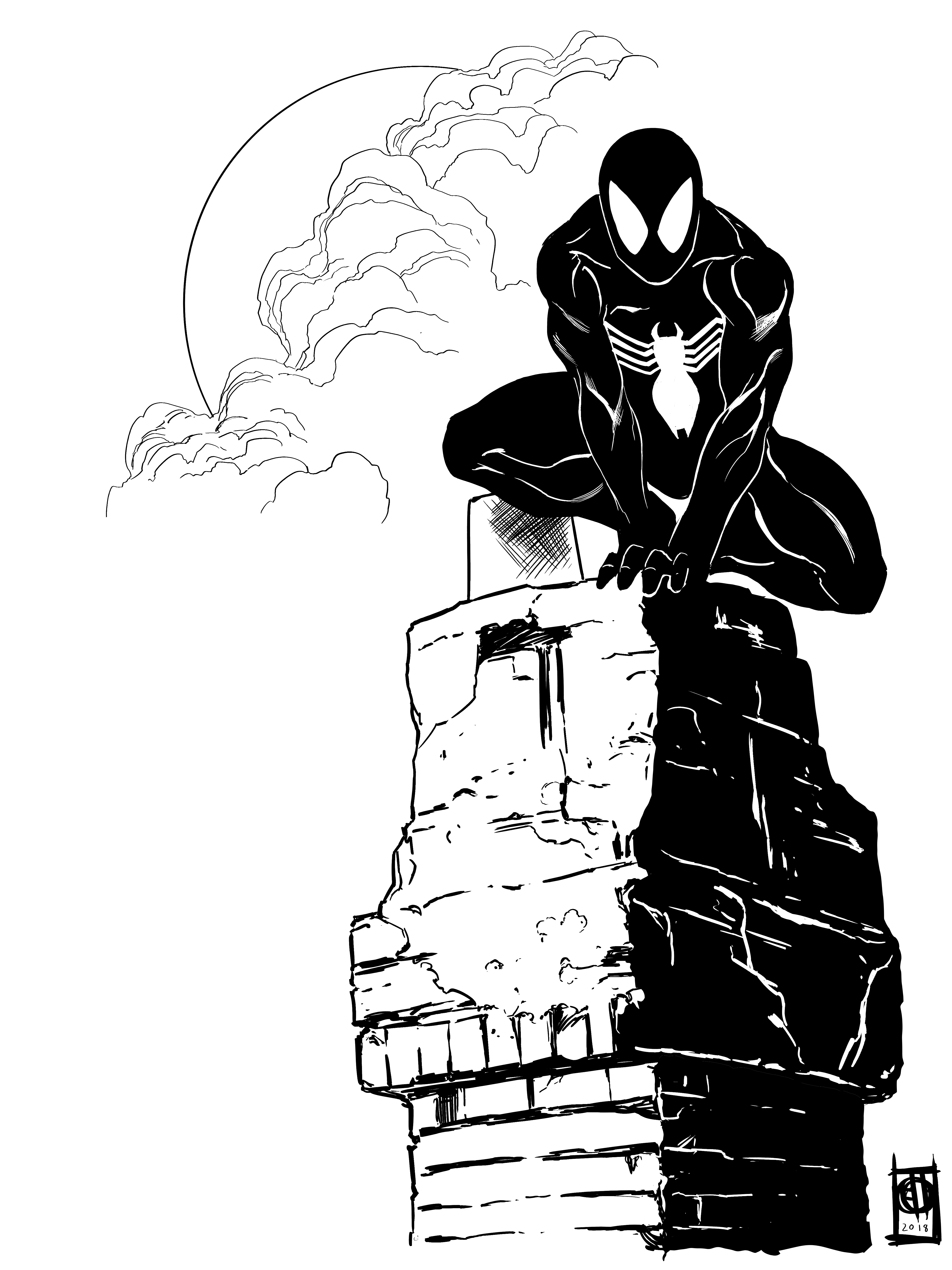 Spiderman Black Suit Drawing at Explore collection