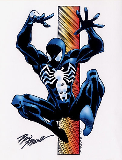 403x528 signed black suit spider man print, in forrest helvie's comic art - Spiderman Black Suit Drawing