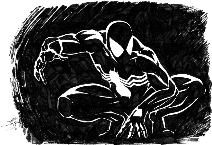 Spiderman Black Suit Drawing at PaintingValley.com | Explore collection ...