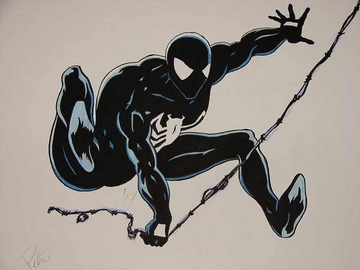 704x528 the amazing spider man black suit drawing - Spiderman Black Suit Drawing