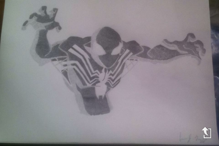 728x485 black suit spider man drawing - Spiderman Black Suit Drawing
