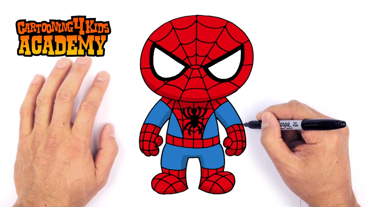 1280x720 How To Draw Spiderman Art For Beginners - Spiderman Cartoon Drawing