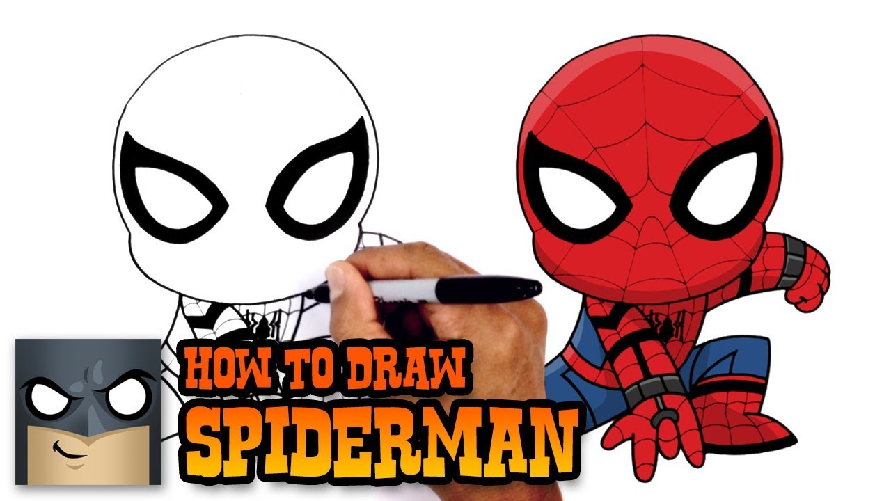 1280x720 how to draw spiderman spiderman homecoming - Spiderman Cartoon Drawing