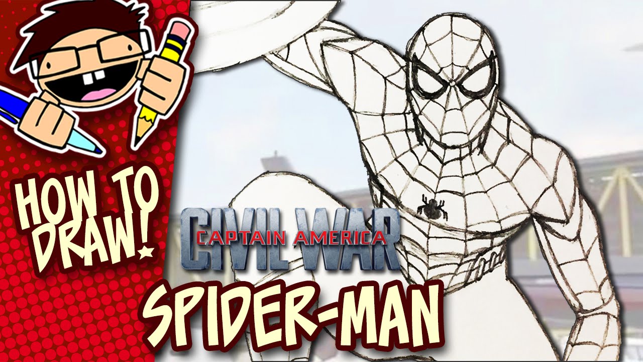 1280x720 How To Draw Spider Man - Spiderman Civil War Drawing