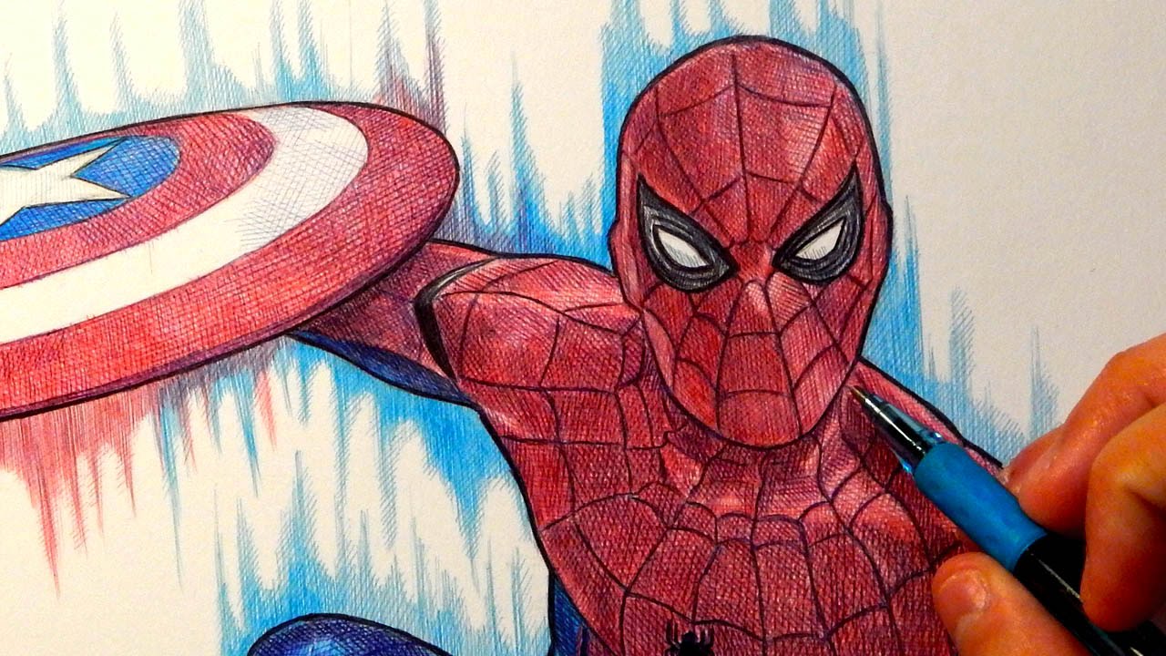 1280x720 Spider Man - Spiderman Civil War Drawing