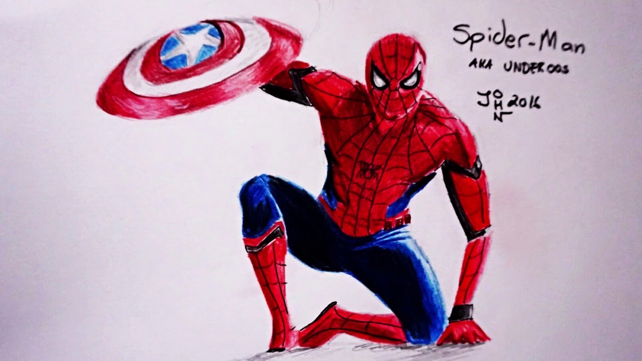 1280x720 speed drawing spider man civil war - Spiderman Civil War Drawing