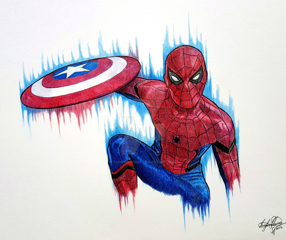 975x819 Spider Man - Spiderman Civil War Drawing