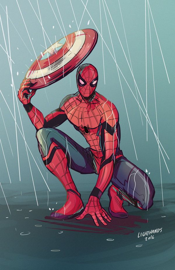 600x927 Spider Man - Spiderman Civil War Drawing