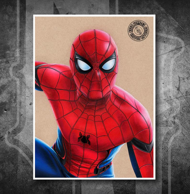 794x811 spider man civil war fine art print hand drawing etsy - Spiderman Civil War Drawing