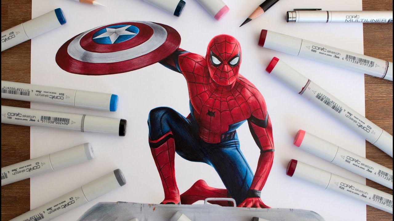 1280x720 Spider Man Drawing - Spiderman Civil War Drawing